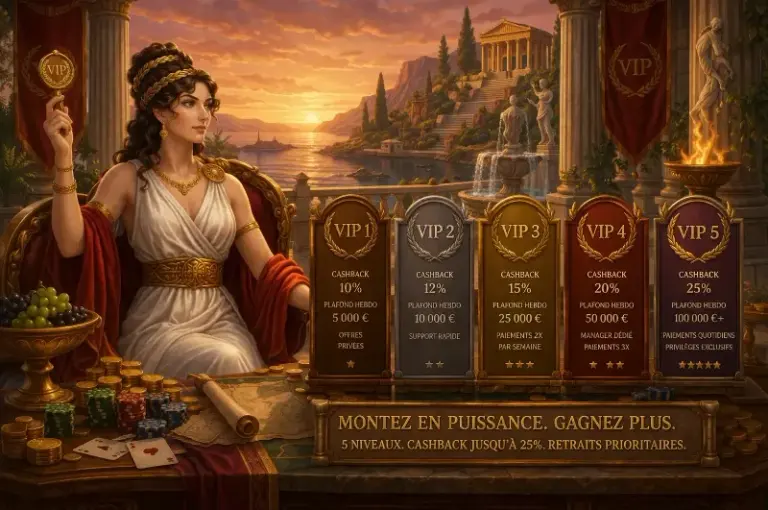 Niveaux VIP Crésus Casino